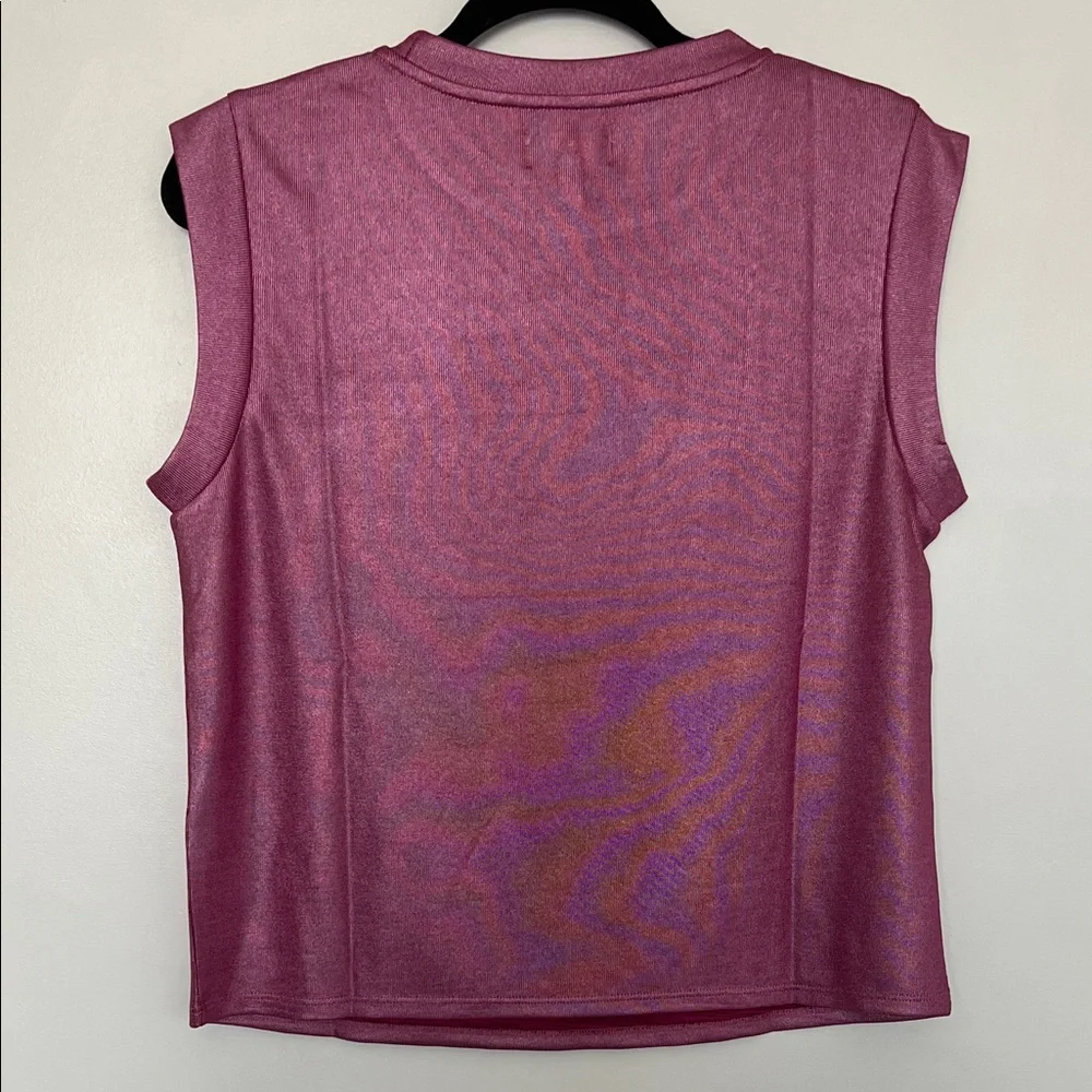 Anthro Porridge Women's Metallic Muscle Tee - Picture 4 of 6